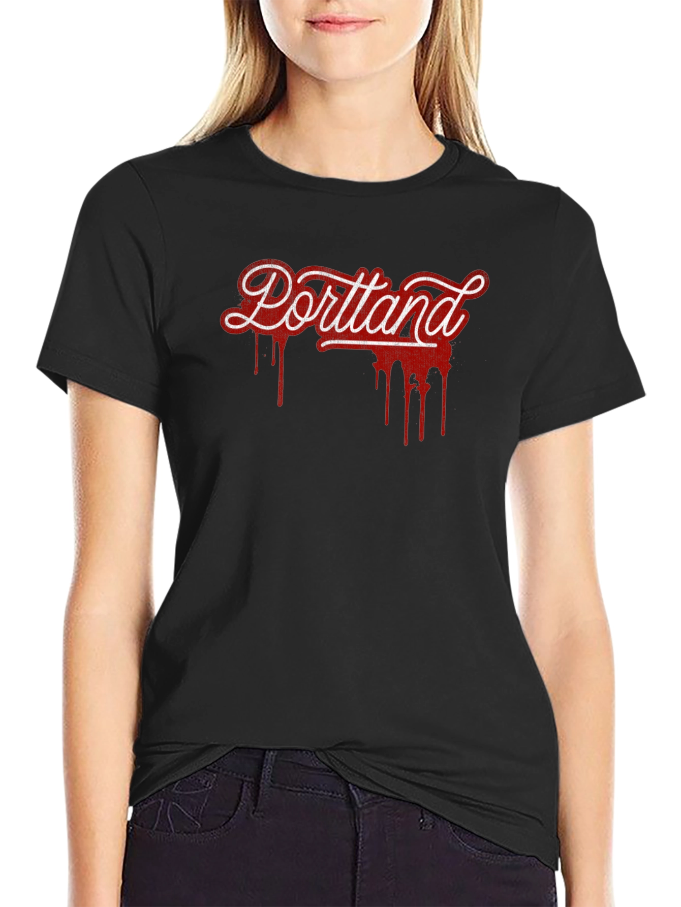 Portland Drip Graphic T-Shirt - Black