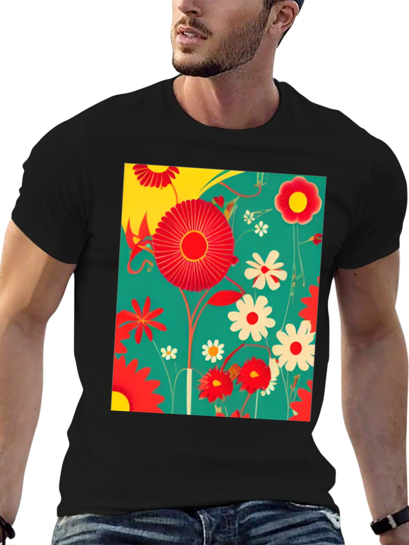 Floral Print Graphic Tee