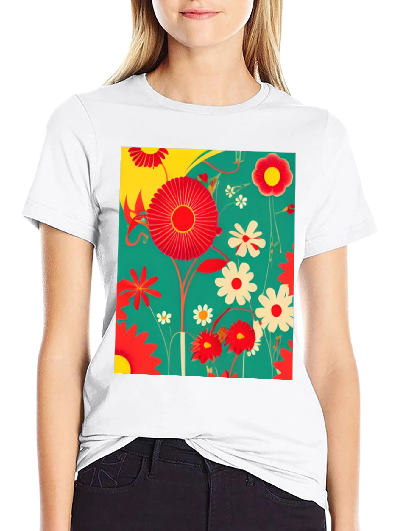 Floral Print Graphic Tee