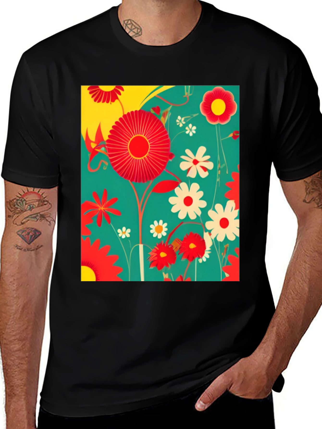 Floral Print Graphic Tee