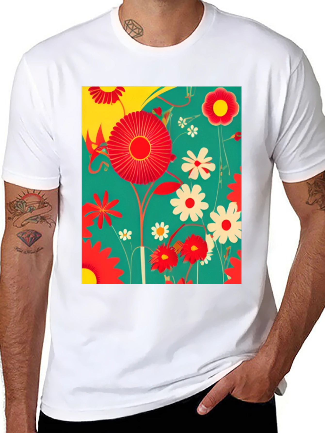 Floral Print Graphic Tee