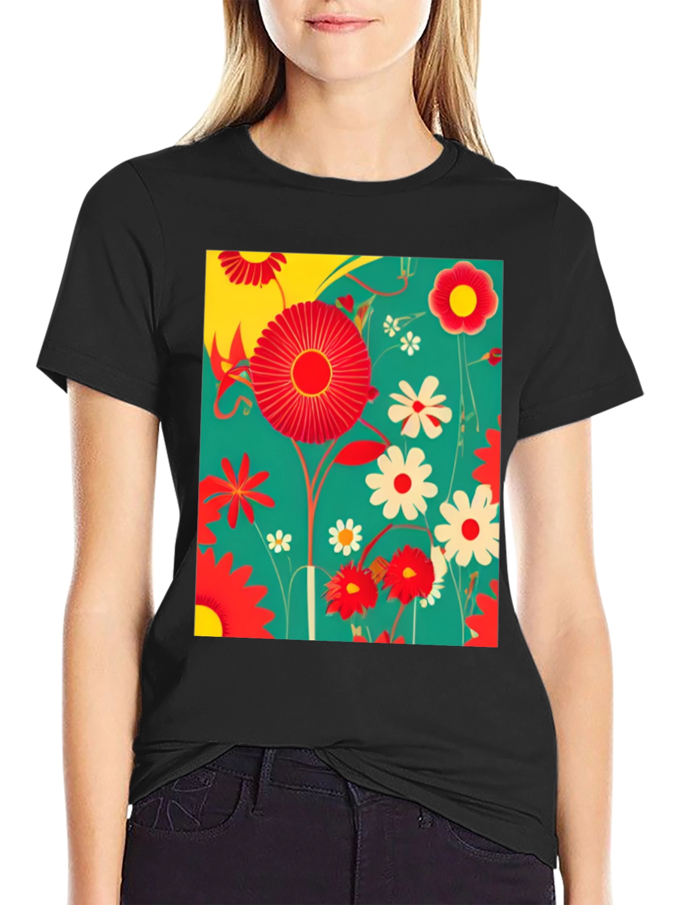 Floral Print Graphic Tee