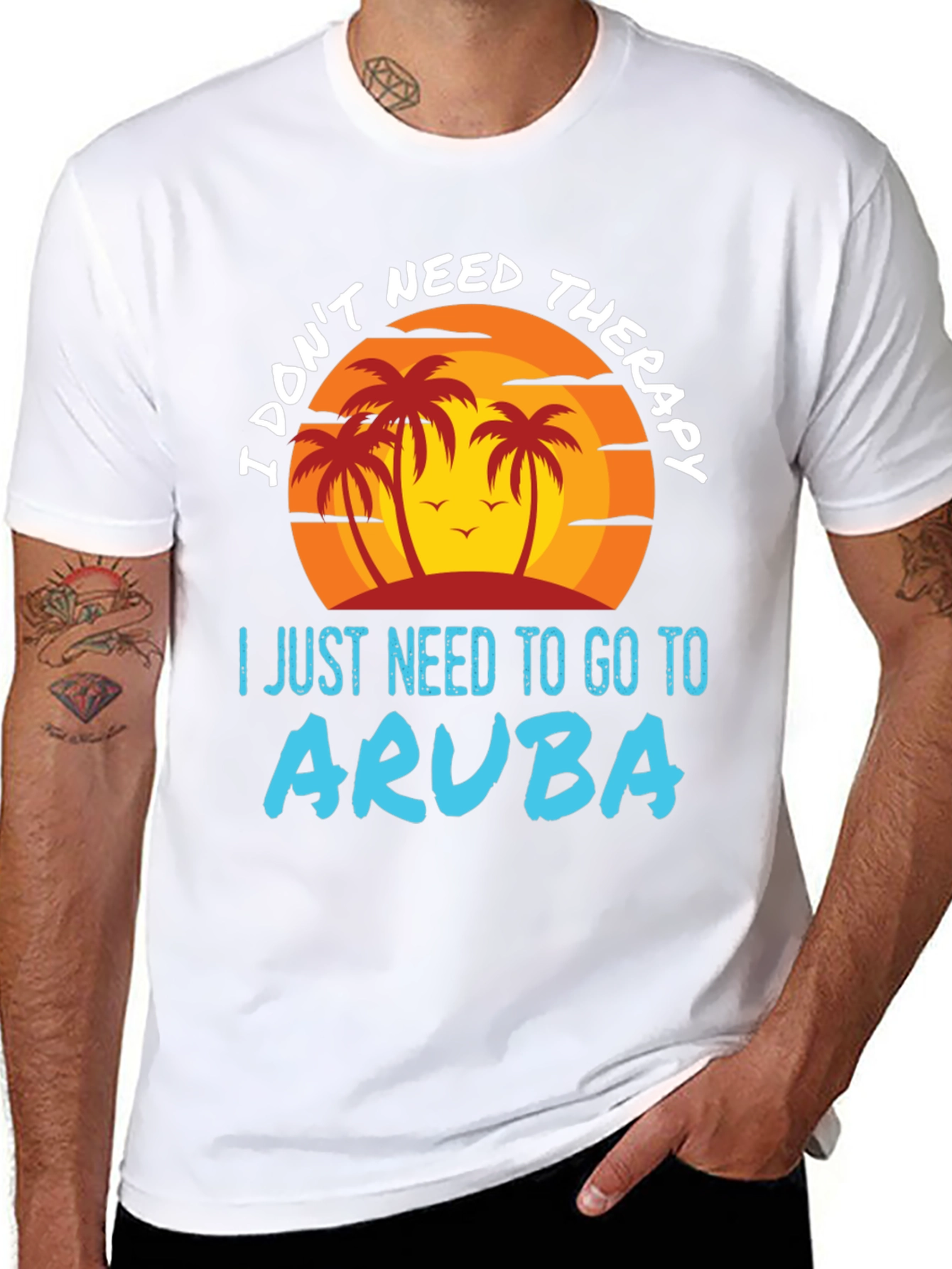 Aruba Vacation T-Shirt | Palm Tree Graphic Tee