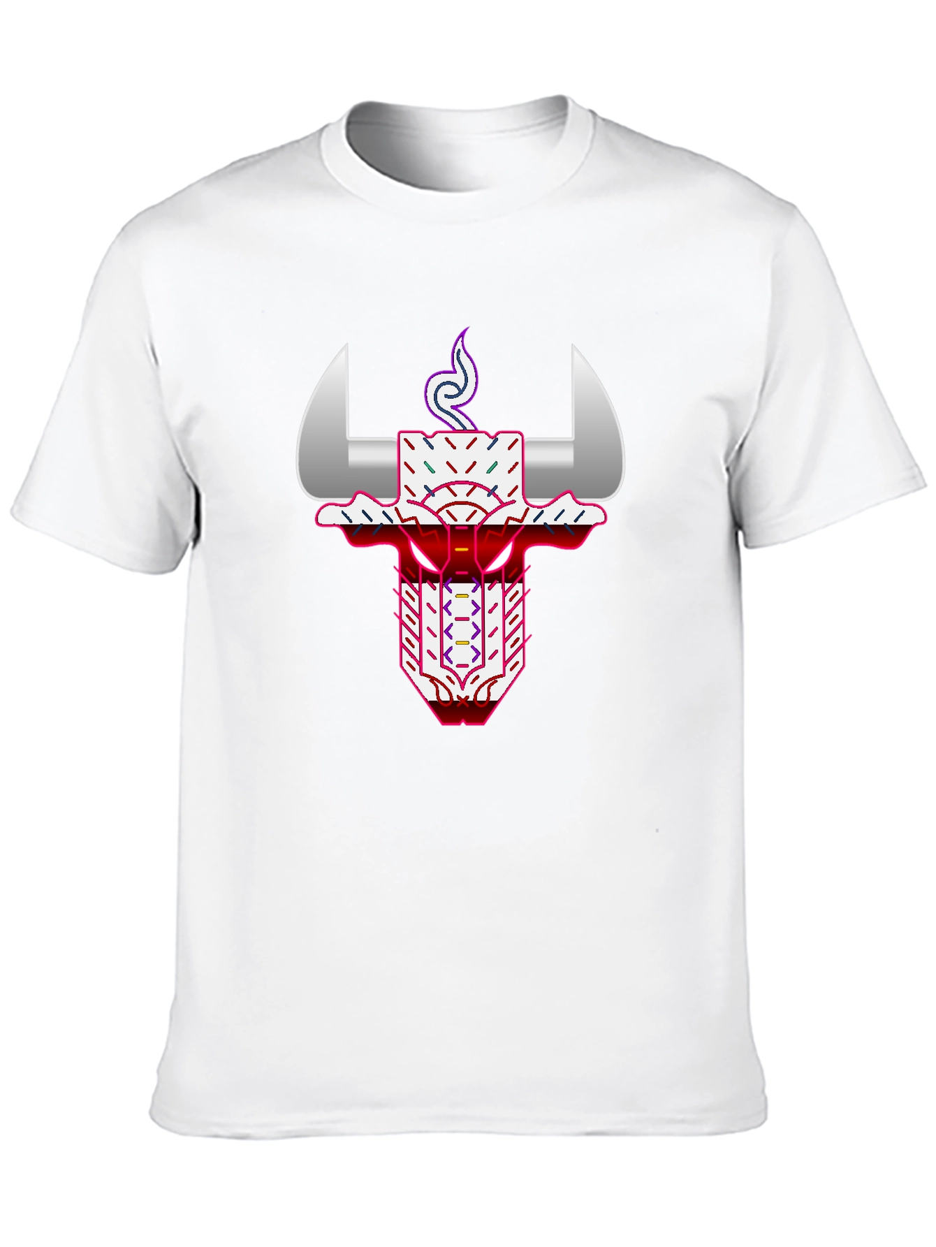 Geometric Bull Graphic Tee - Black
