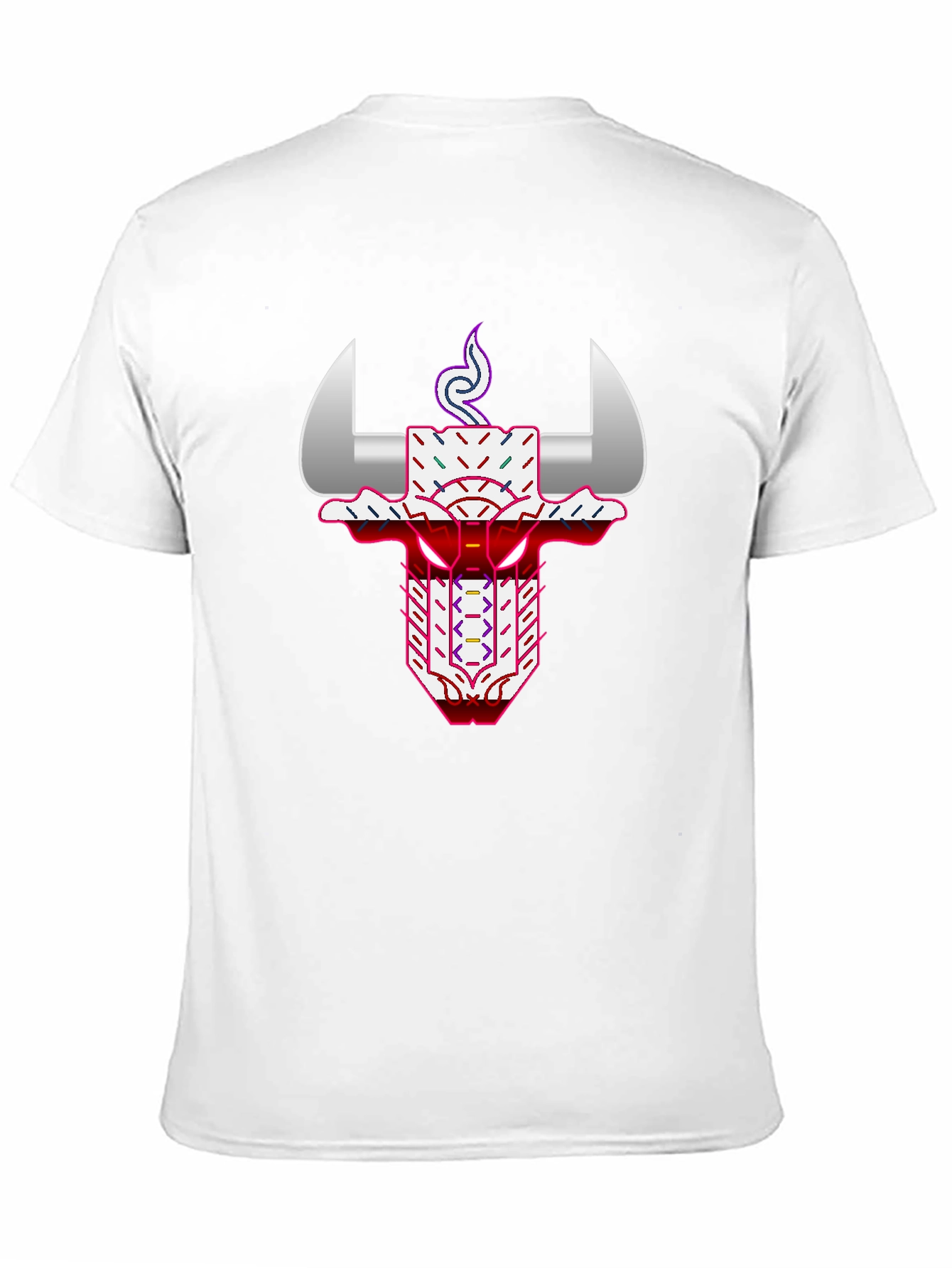 Geometric Bull Graphic Tee - Black