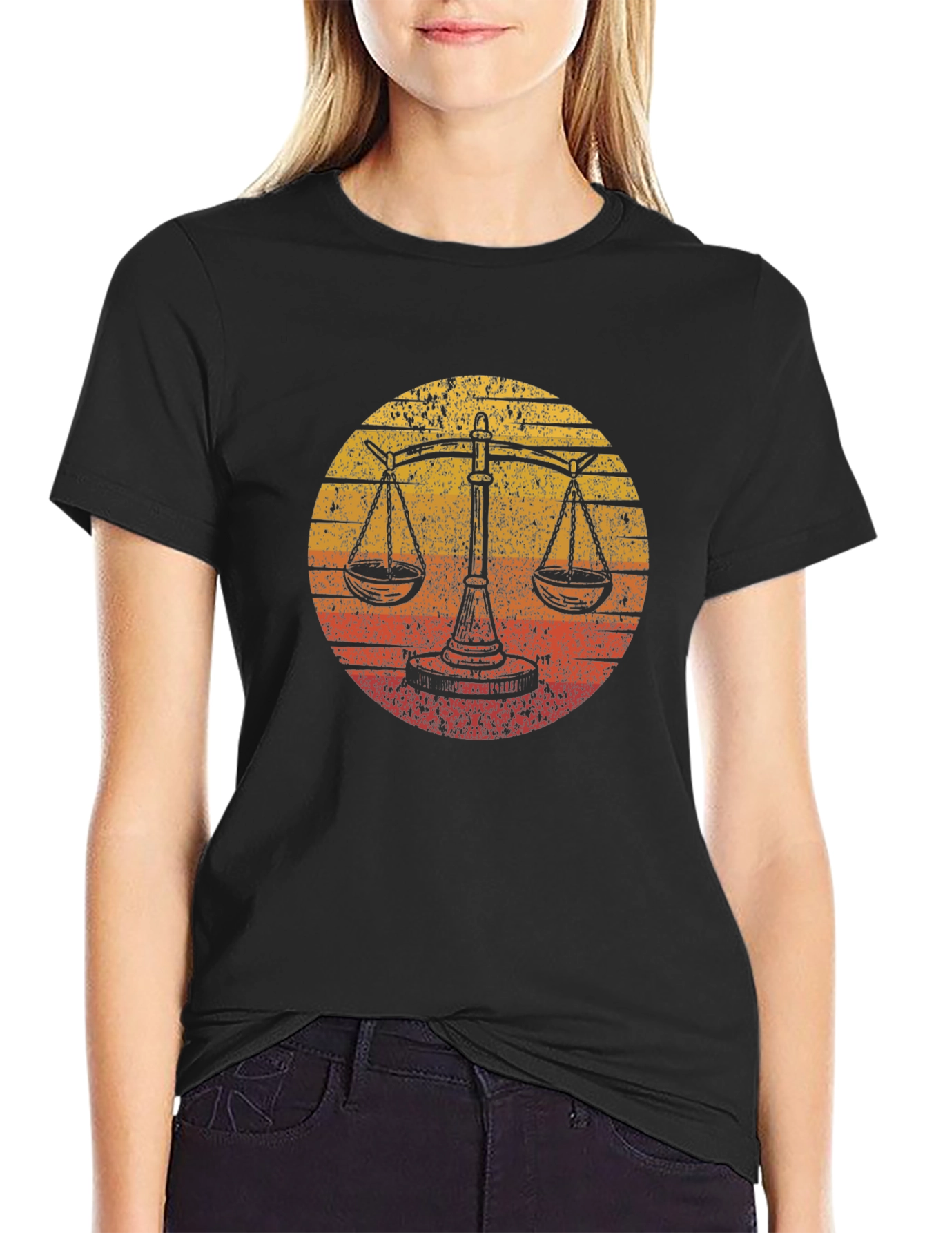 Scales of Justice Sunset Graphic Tee