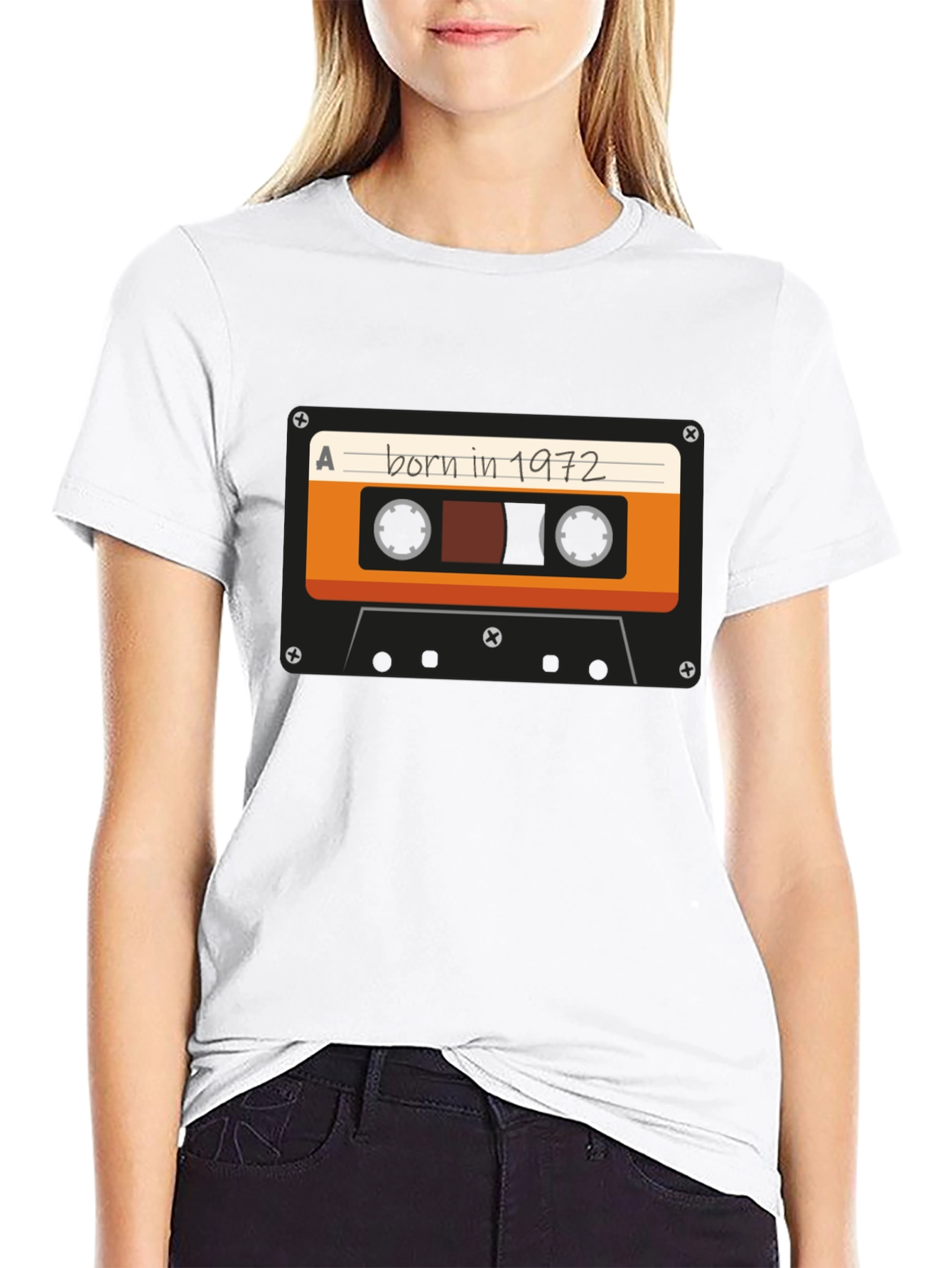 Born In 1972 Cassette Tape Graphic T-Shirt