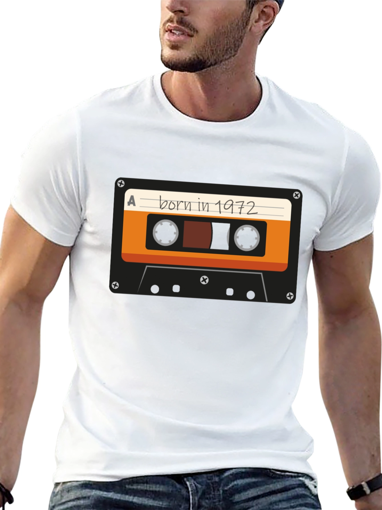 Born In 1972 Cassette Tape Graphic T-Shirt