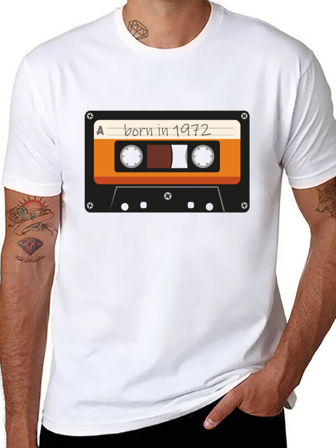 Born In 1972 Cassette Tape Graphic T-Shirt