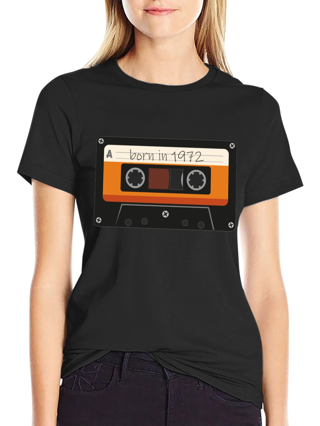 Born In 1972 Cassette Tape Graphic T-Shirt