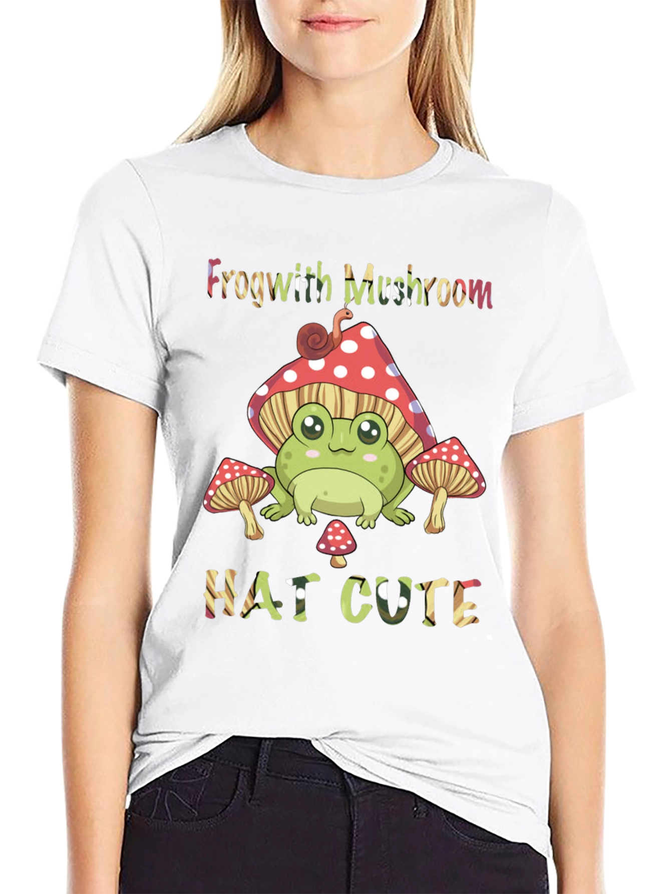 Frog with Mushroom Hat Graphic Tee