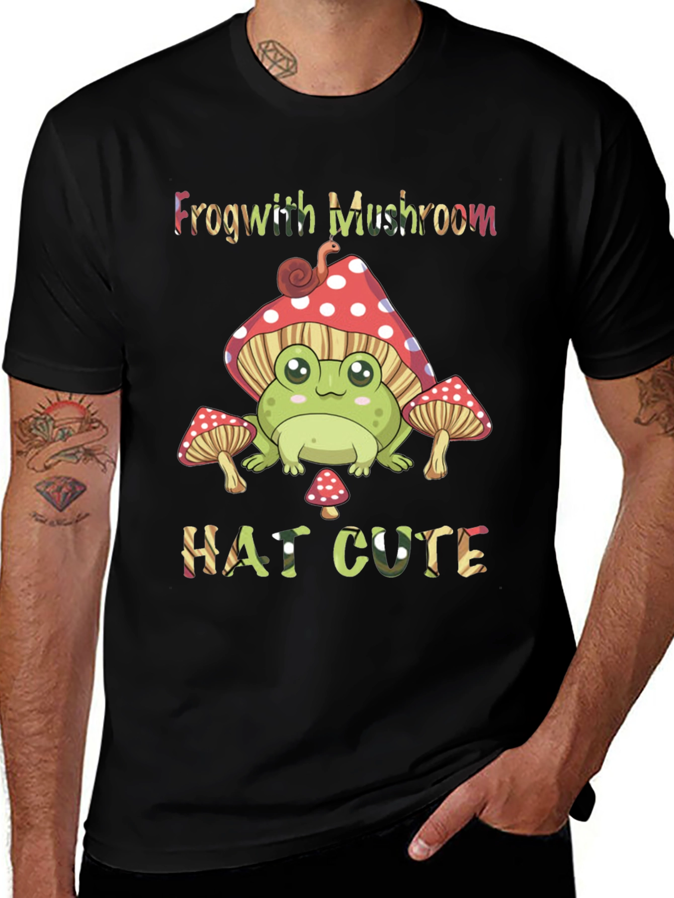 Frog with Mushroom Hat Graphic Tee