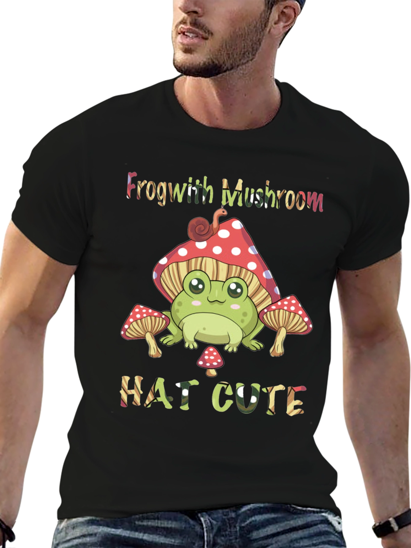 Frog with Mushroom Hat Graphic Tee