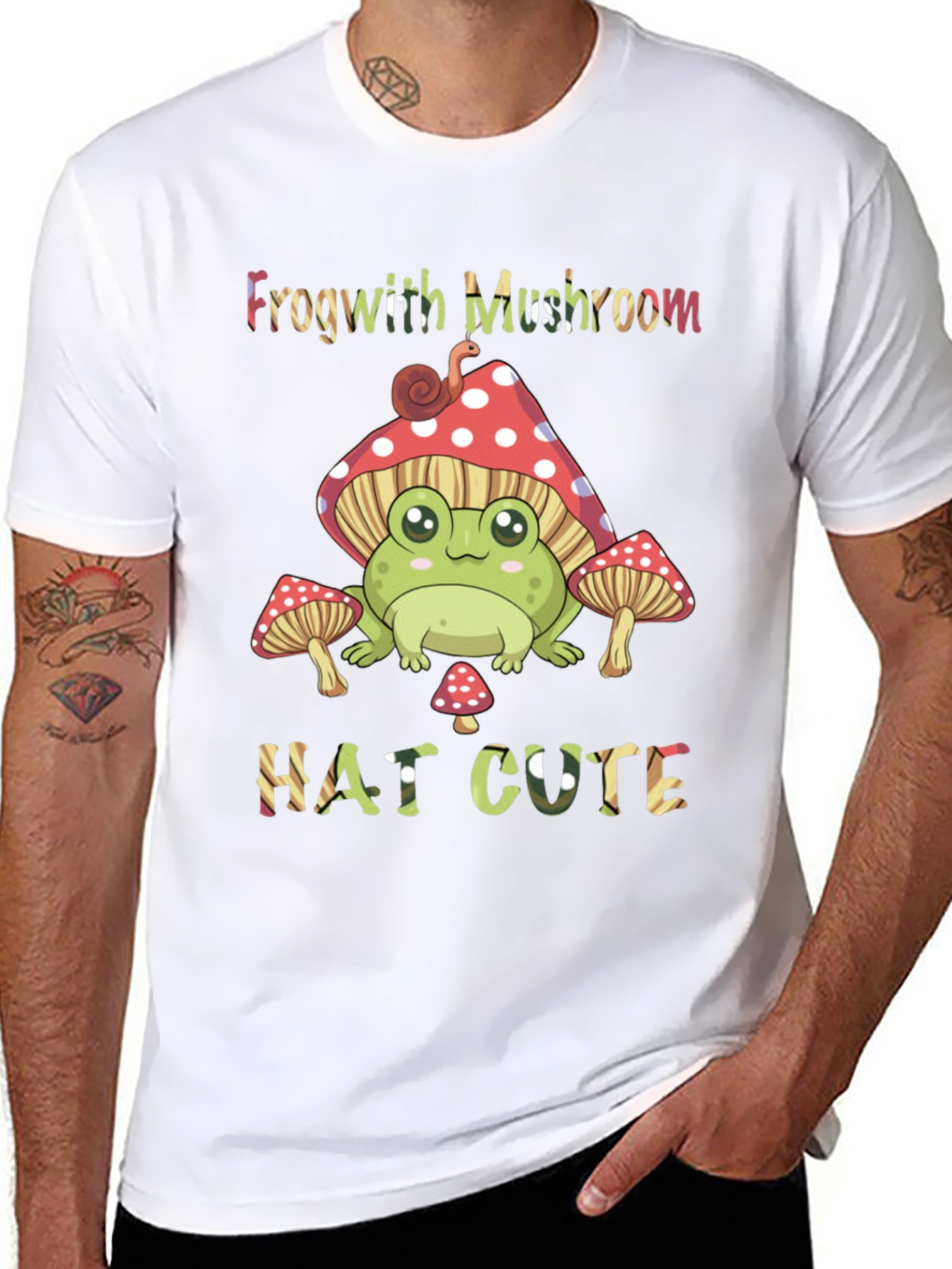 Frog with Mushroom Hat Graphic Tee