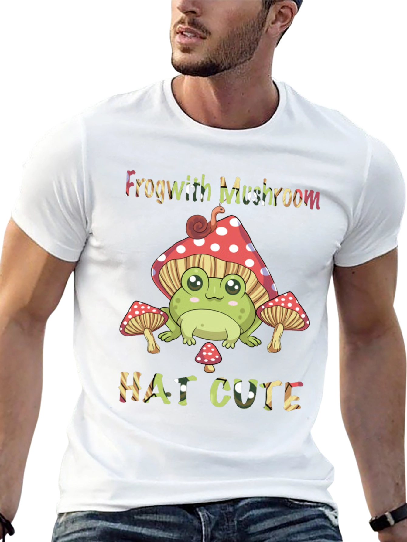Frog with Mushroom Hat Graphic Tee