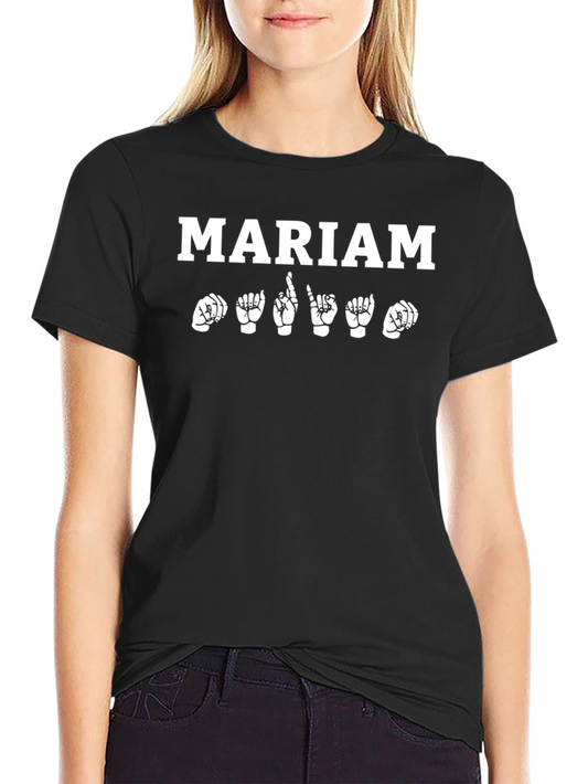 Mariam ASL Sign Language T-Shirt - Black