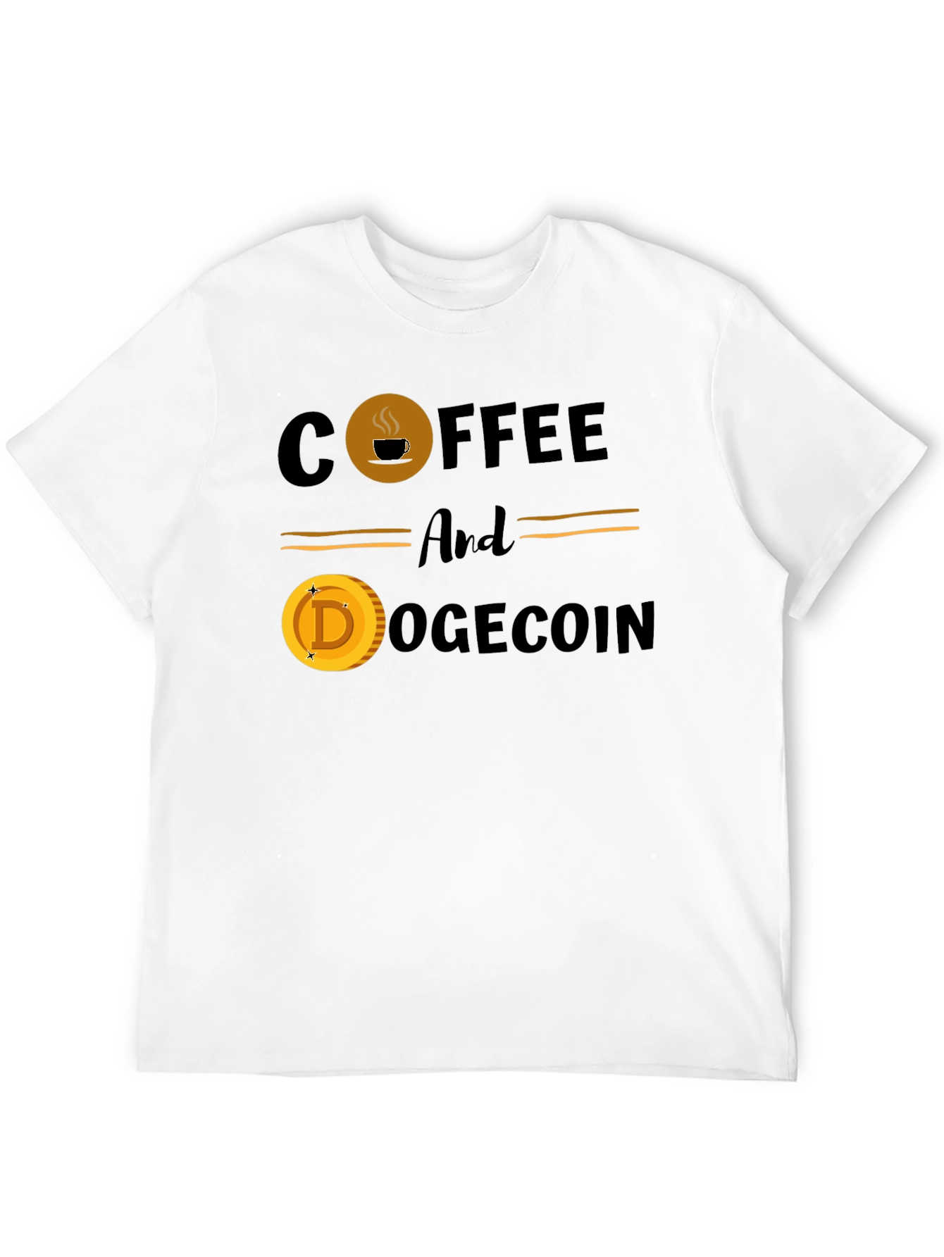 Coffee & Dogecoin Black T-Shirt