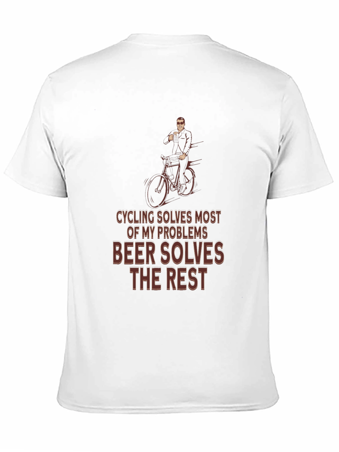Cycling & Beer T-Shirt - Solves Problems Graphic Tee