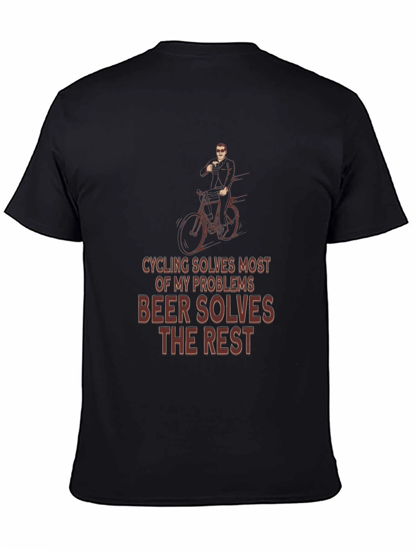 Cycling & Beer T-Shirt - Solves Problems Graphic Tee