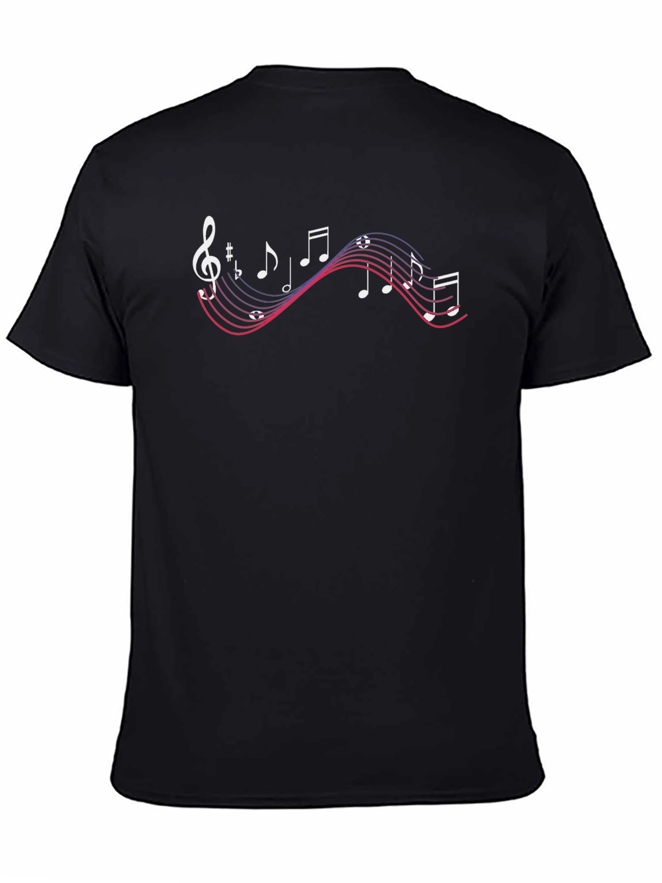 Musical Notes Graphic T-Shirt - Black Cotton Tee