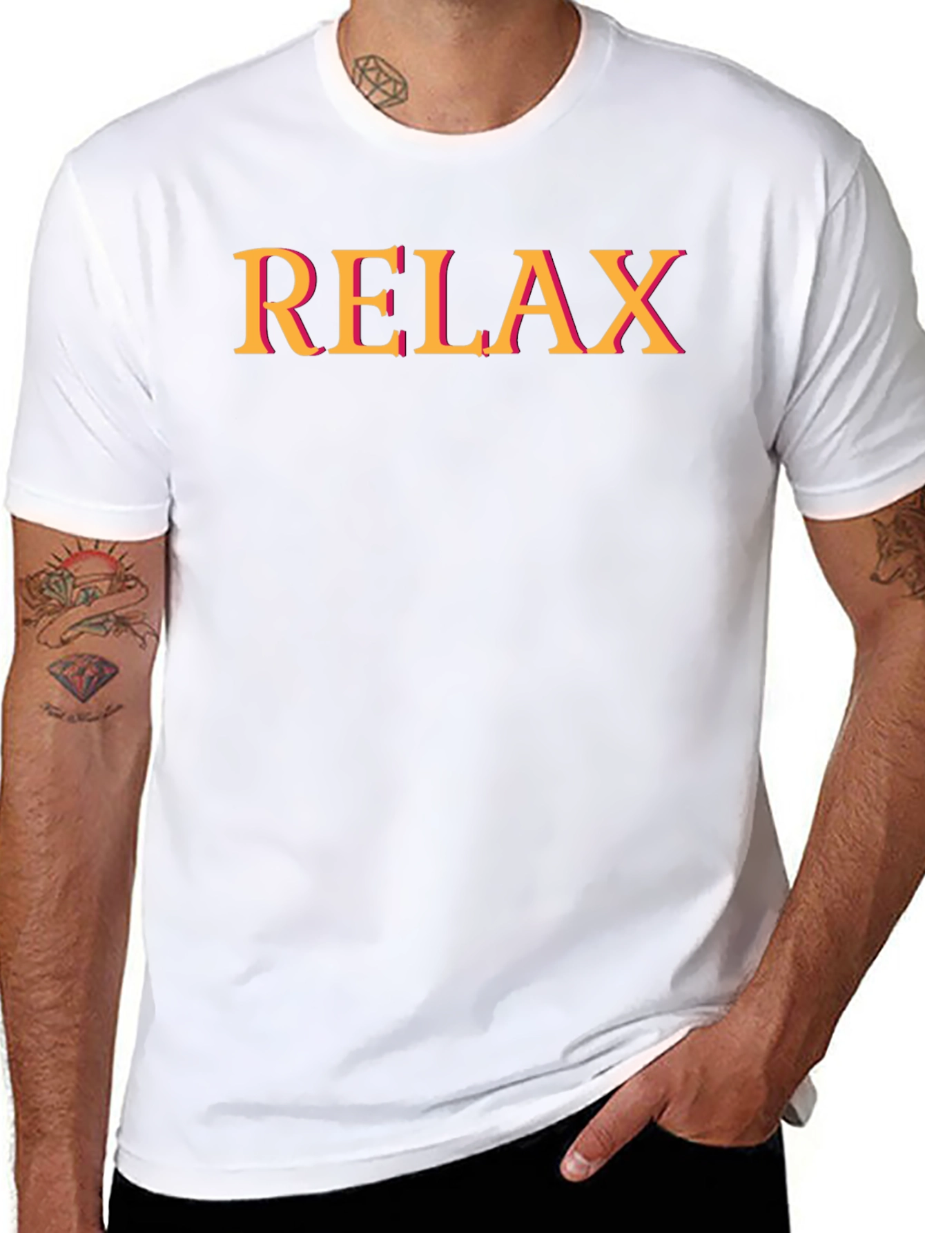 Relax Black T-Shirt - Casual Graphic Tee