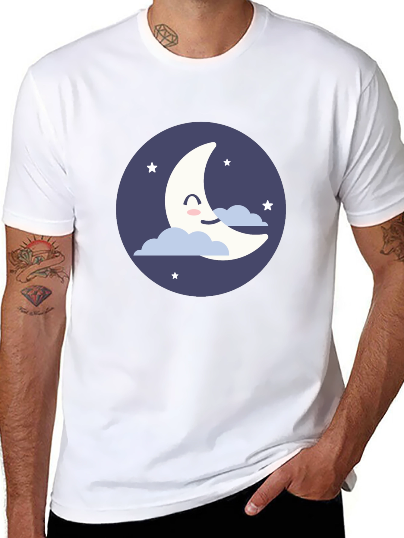 Cute Crescent Moon Graphic T-Shirt