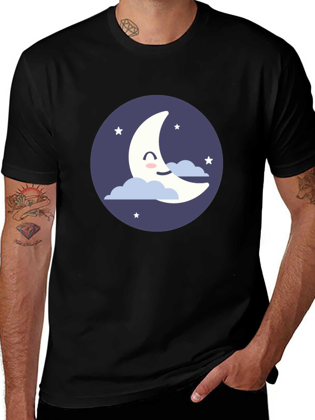 Cute Crescent Moon Graphic T-Shirt