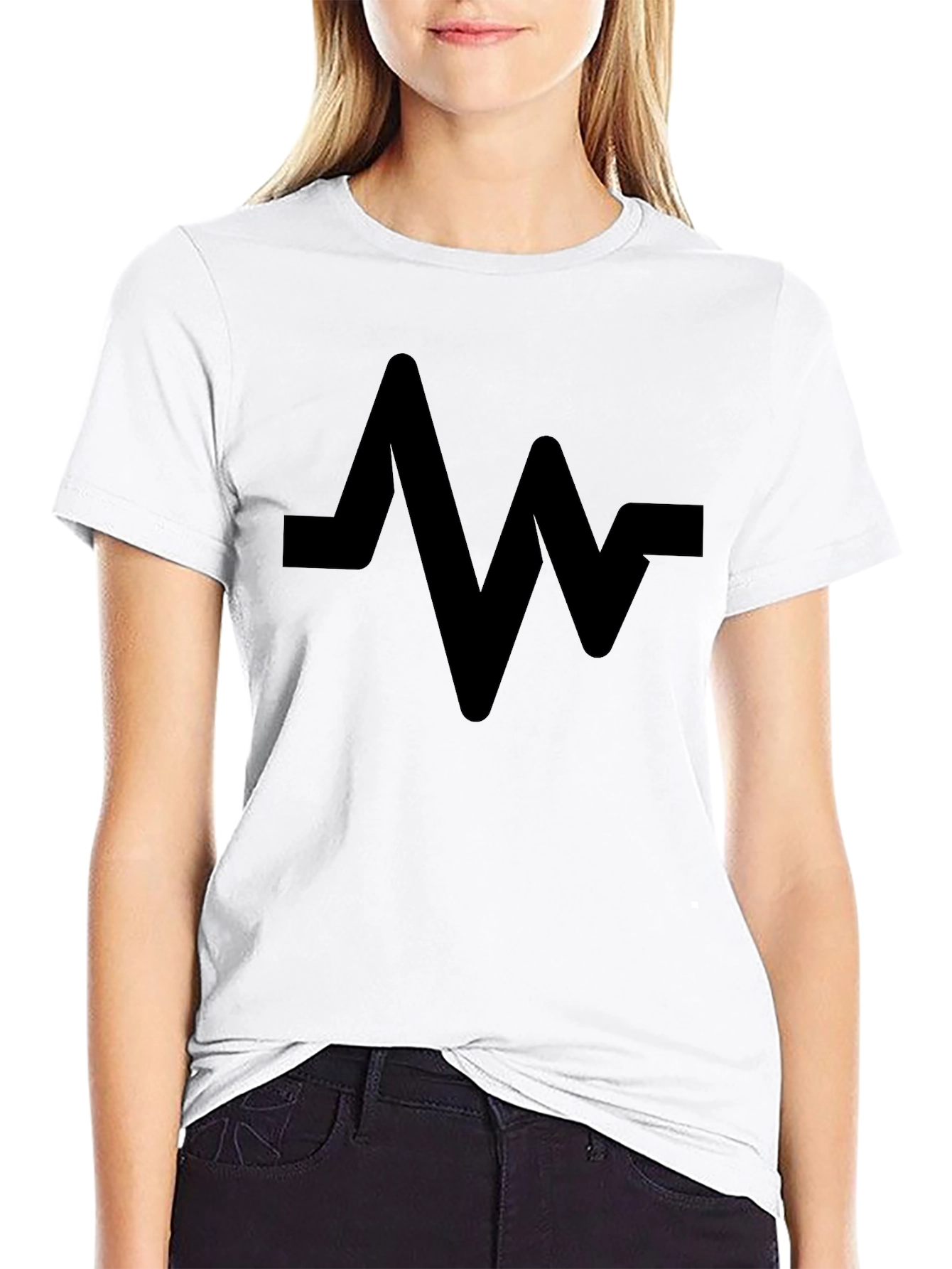 Black Wave Graphic Tee - Modern Casual Style