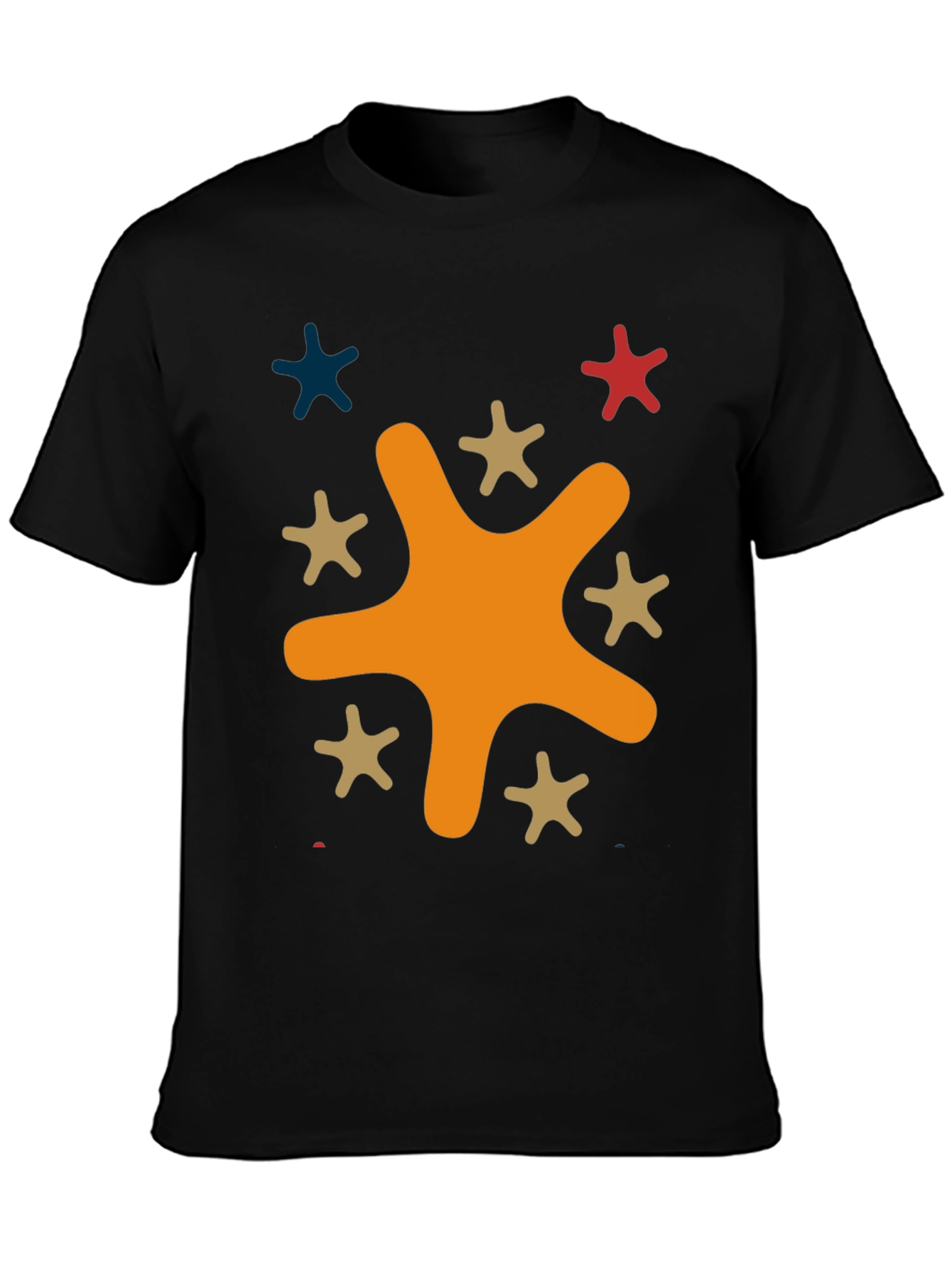 Funky Splatter Star Graphic Tee - Casual Style