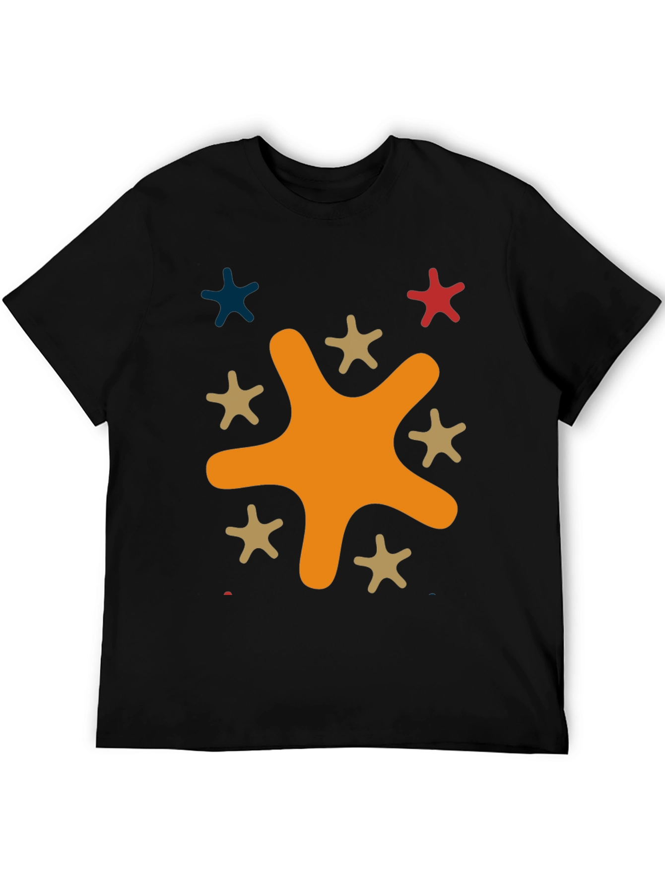 Funky Splatter Star Graphic Tee - Casual Style