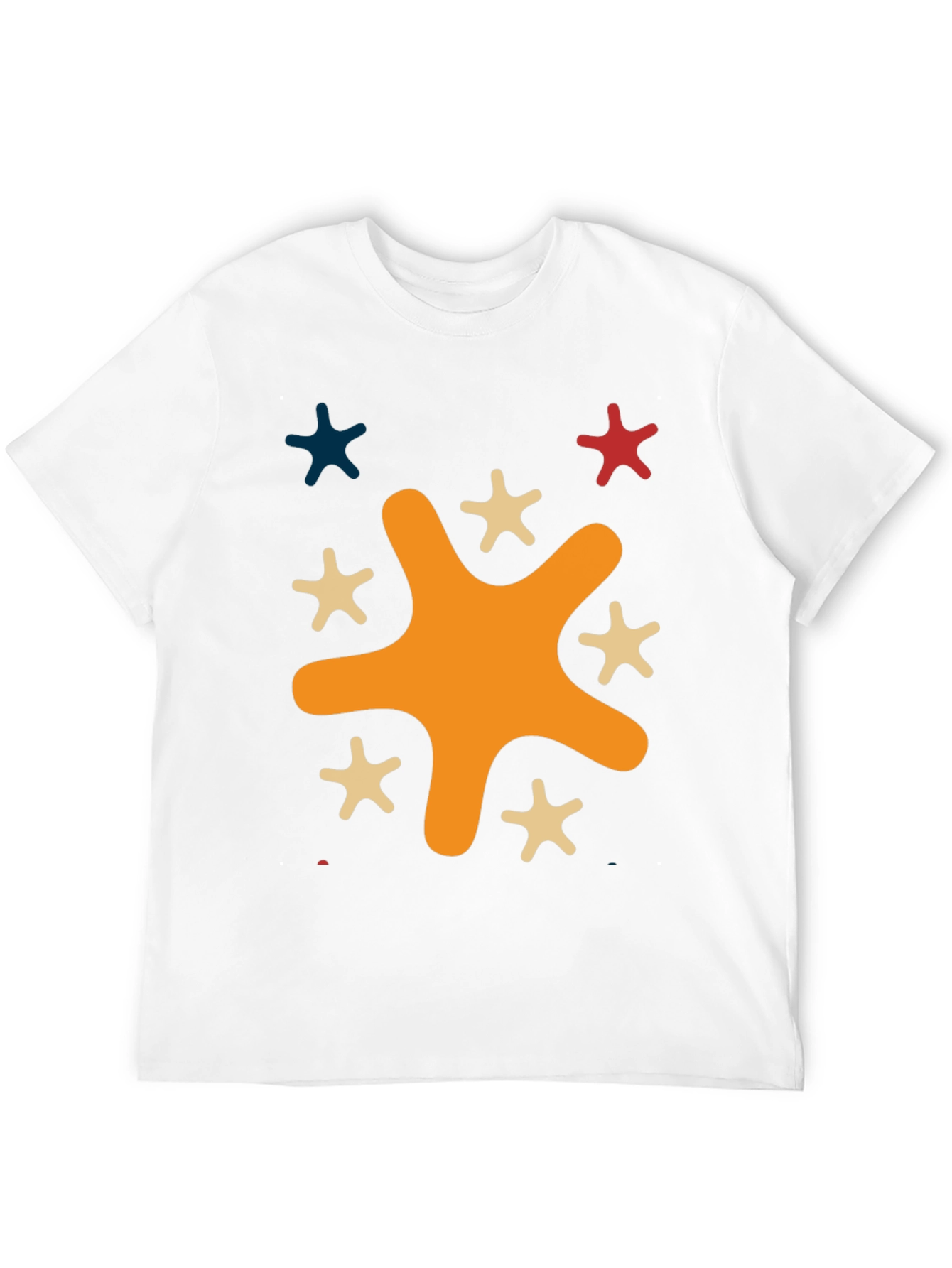 Funky Splatter Star Graphic Tee - Casual Style