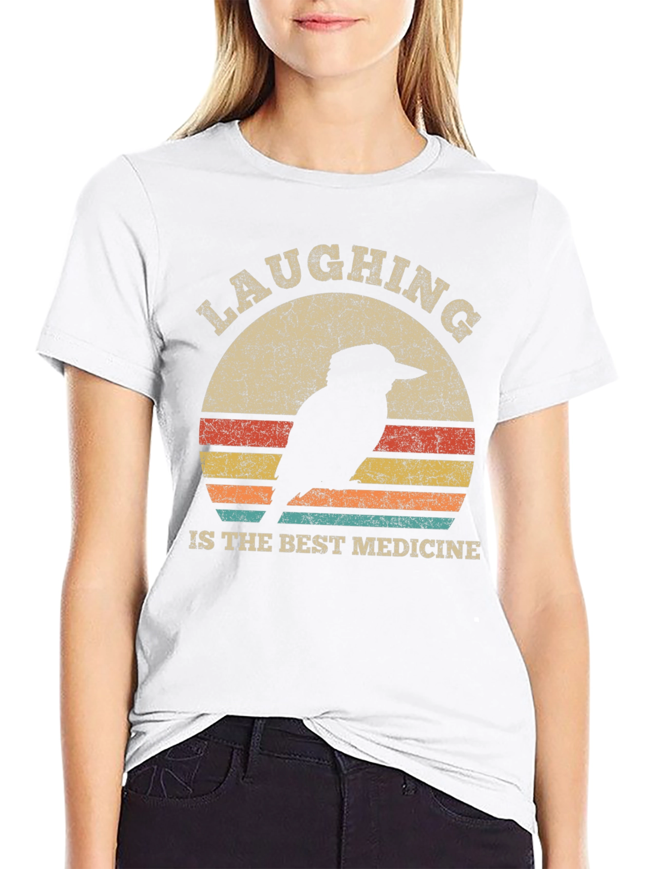 Laughing Bird Retro Graphic Tee - Unisex Cotton T-Shirt