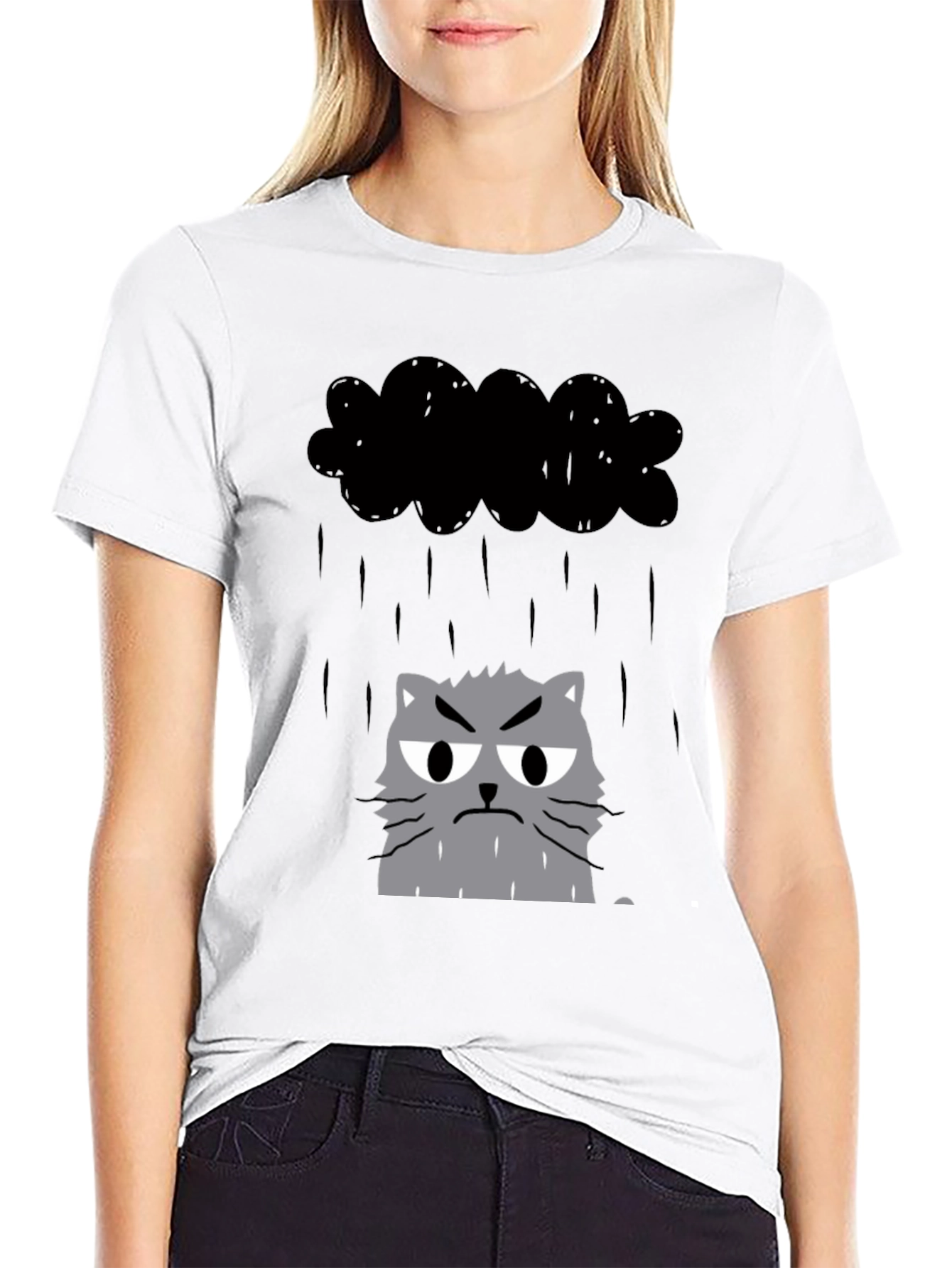 Grumpy Cat in Raincloud Graphic Tee