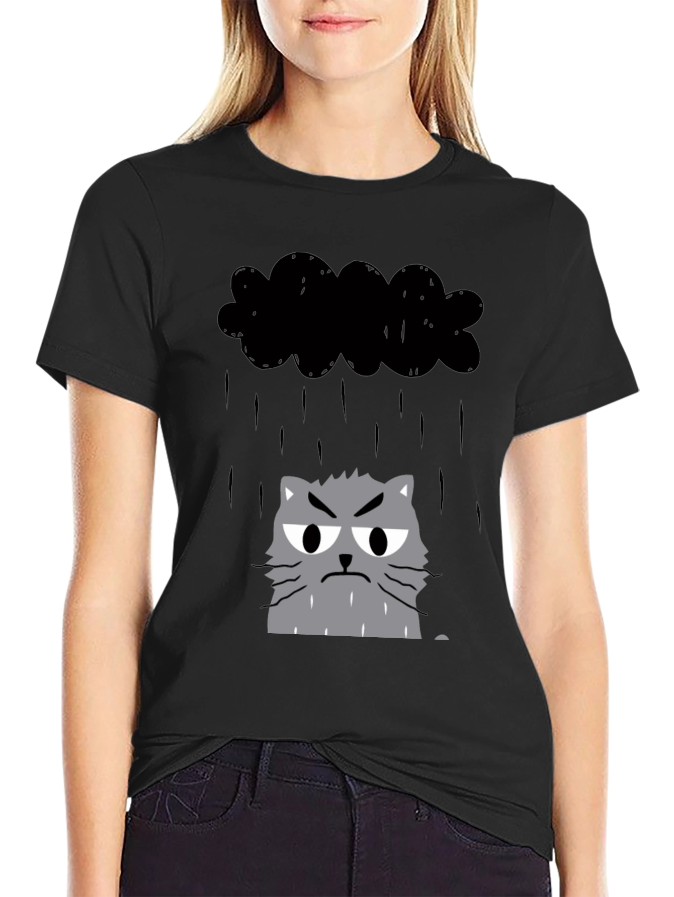 Grumpy Cat in Raincloud Graphic Tee