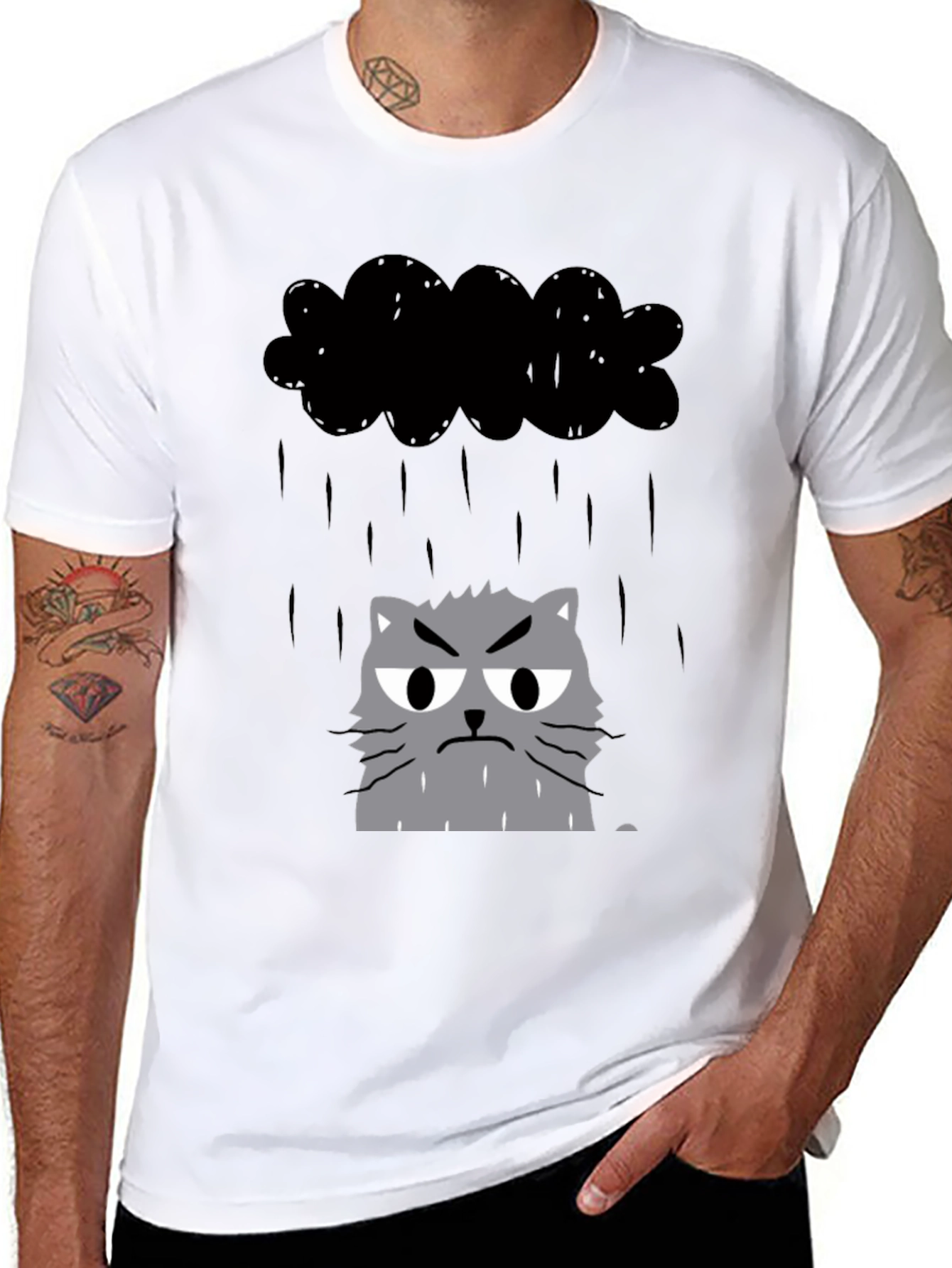Grumpy Cat in Raincloud Graphic Tee