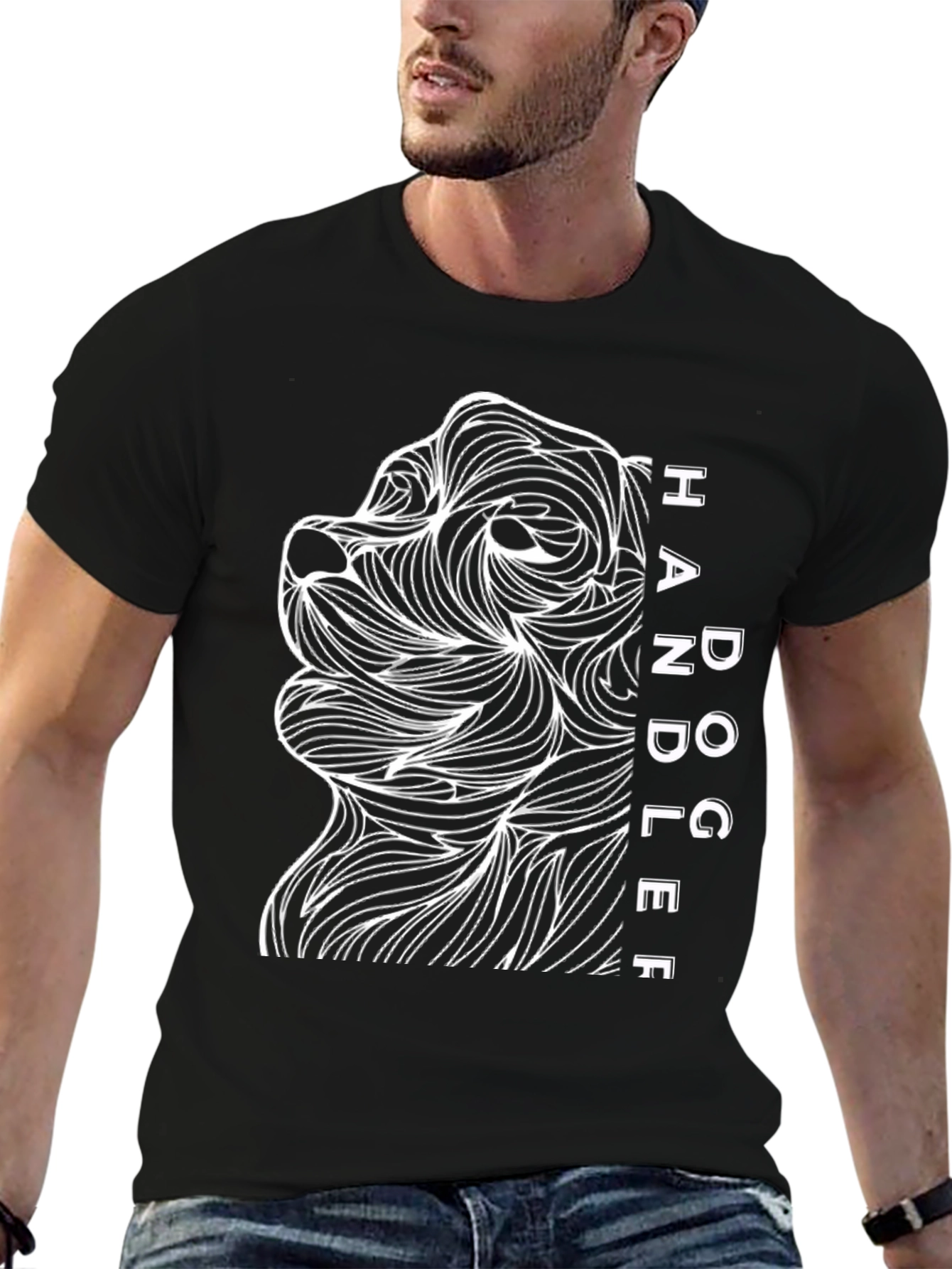 Dog Handler Graphic Tee - Mens Black T-Shirt