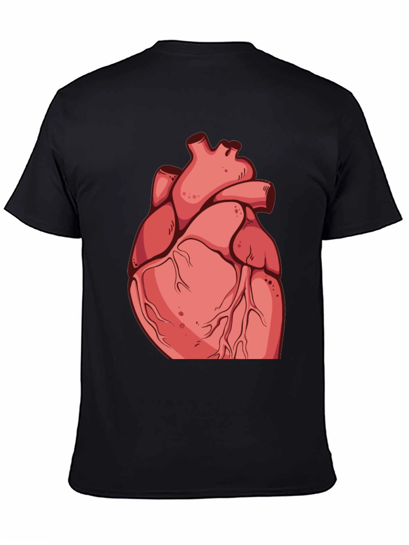 Anatomical Heart Graphic Tee - Black Cotton