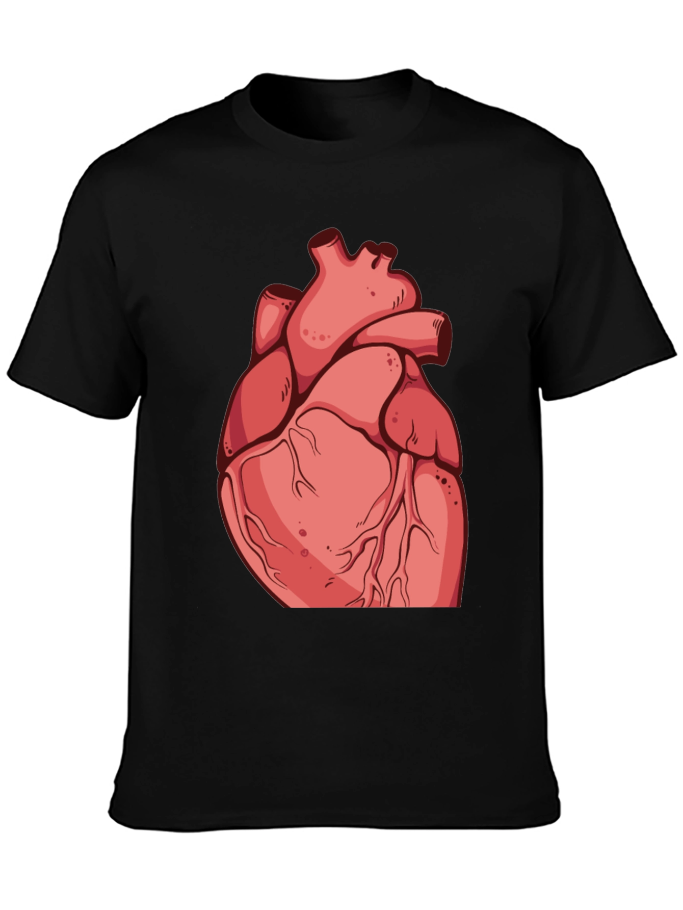 Anatomical Heart Graphic Tee - Black Cotton