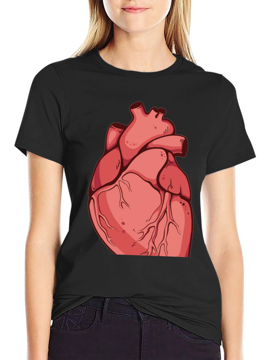 Anatomical Heart Graphic Tee - Black Cotton