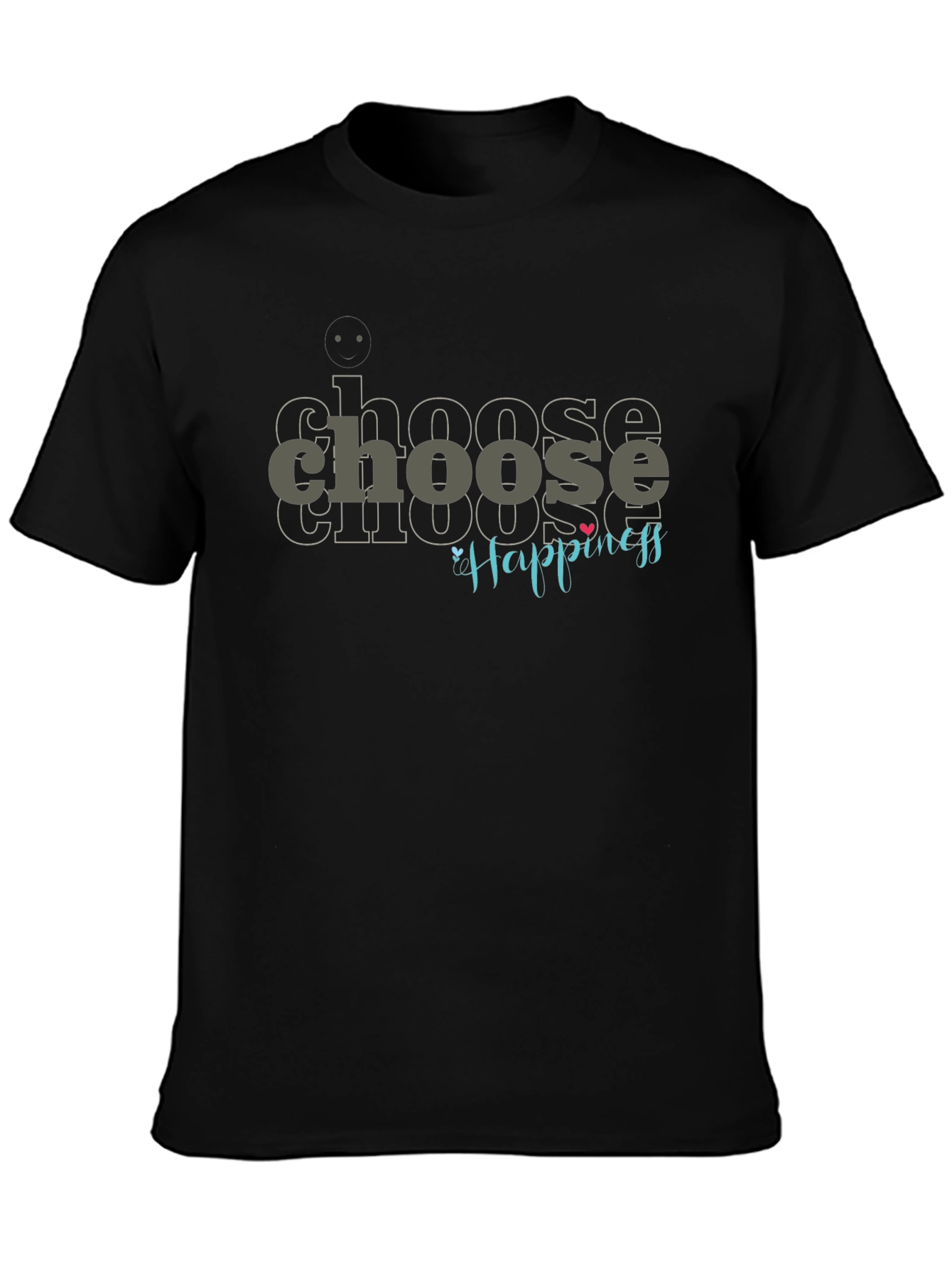 Choose Happiness Black Graphic Tee