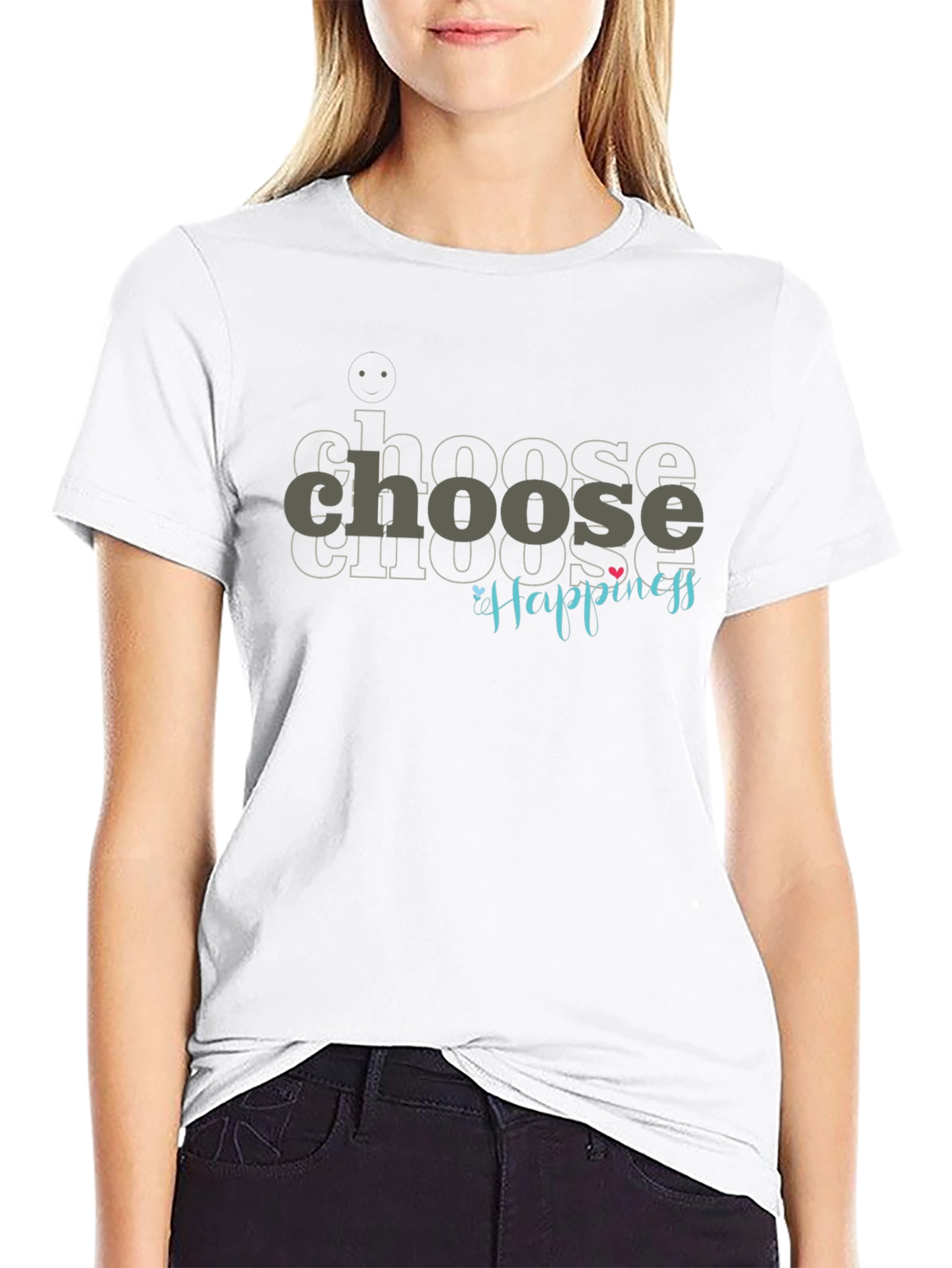 Choose Happiness Black Graphic Tee