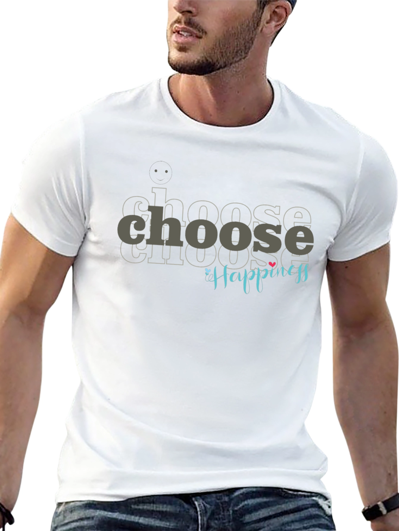 Choose Happiness Black Graphic Tee