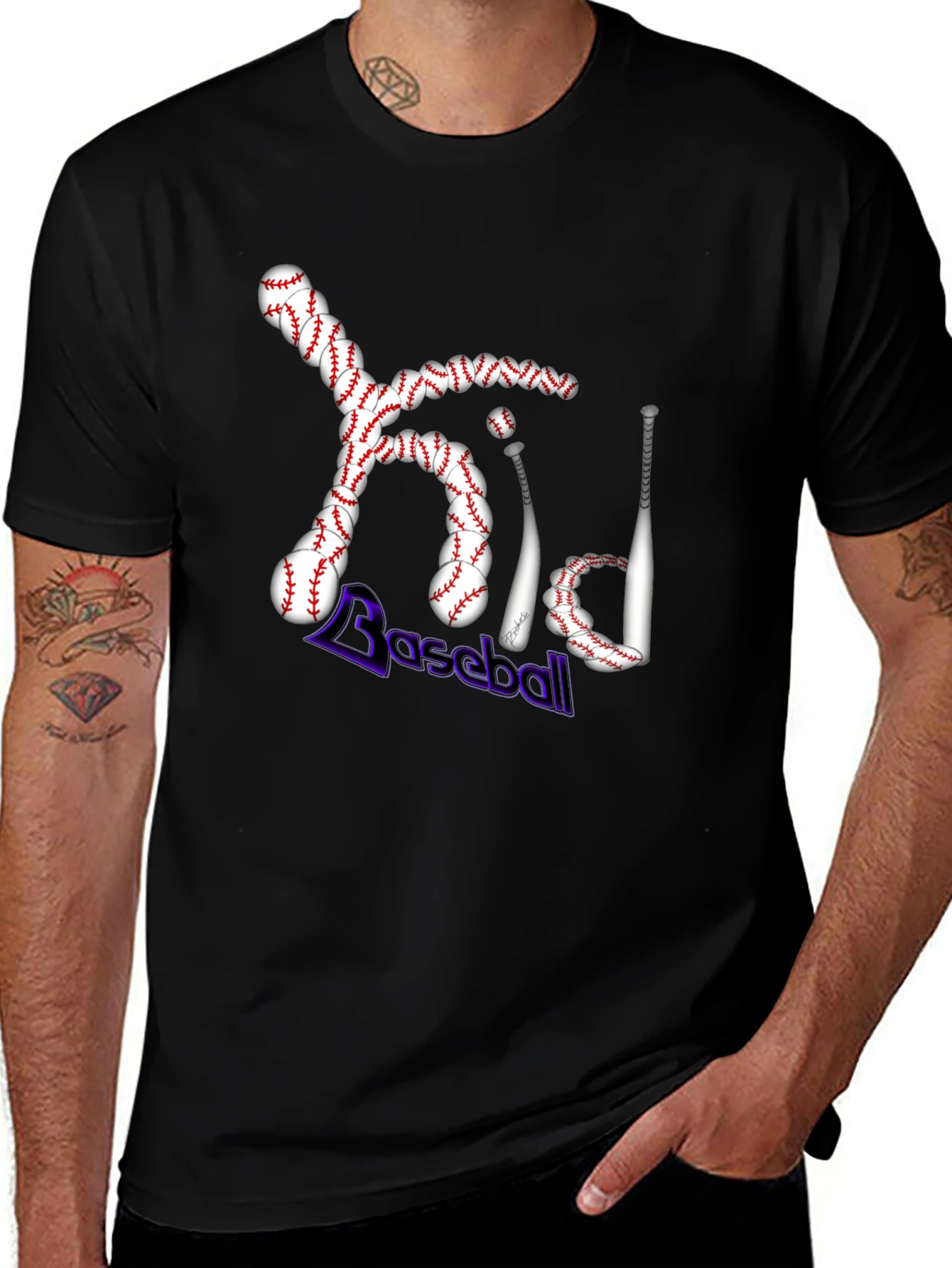 Kid Baseball T-Shirt - Baseball Bats and Balls Graphic