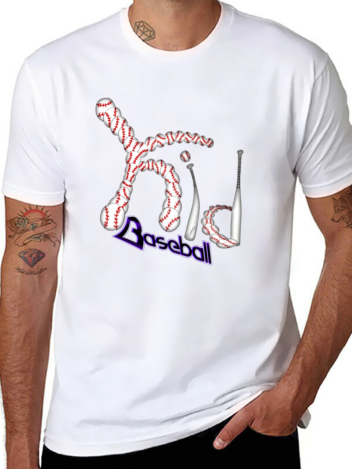 Kid Baseball T-Shirt - Baseball Bats and Balls Graphic