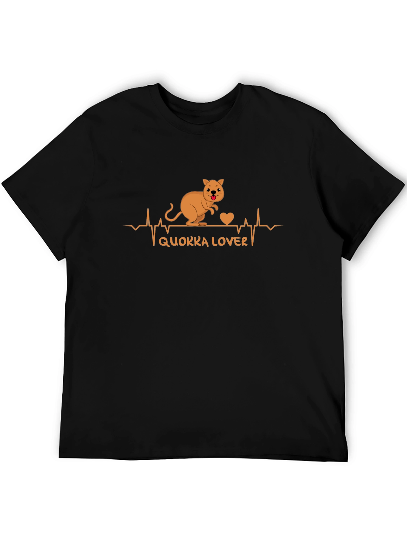 Quokka Lover Graphic Tee - Black Cotton T-Shirt