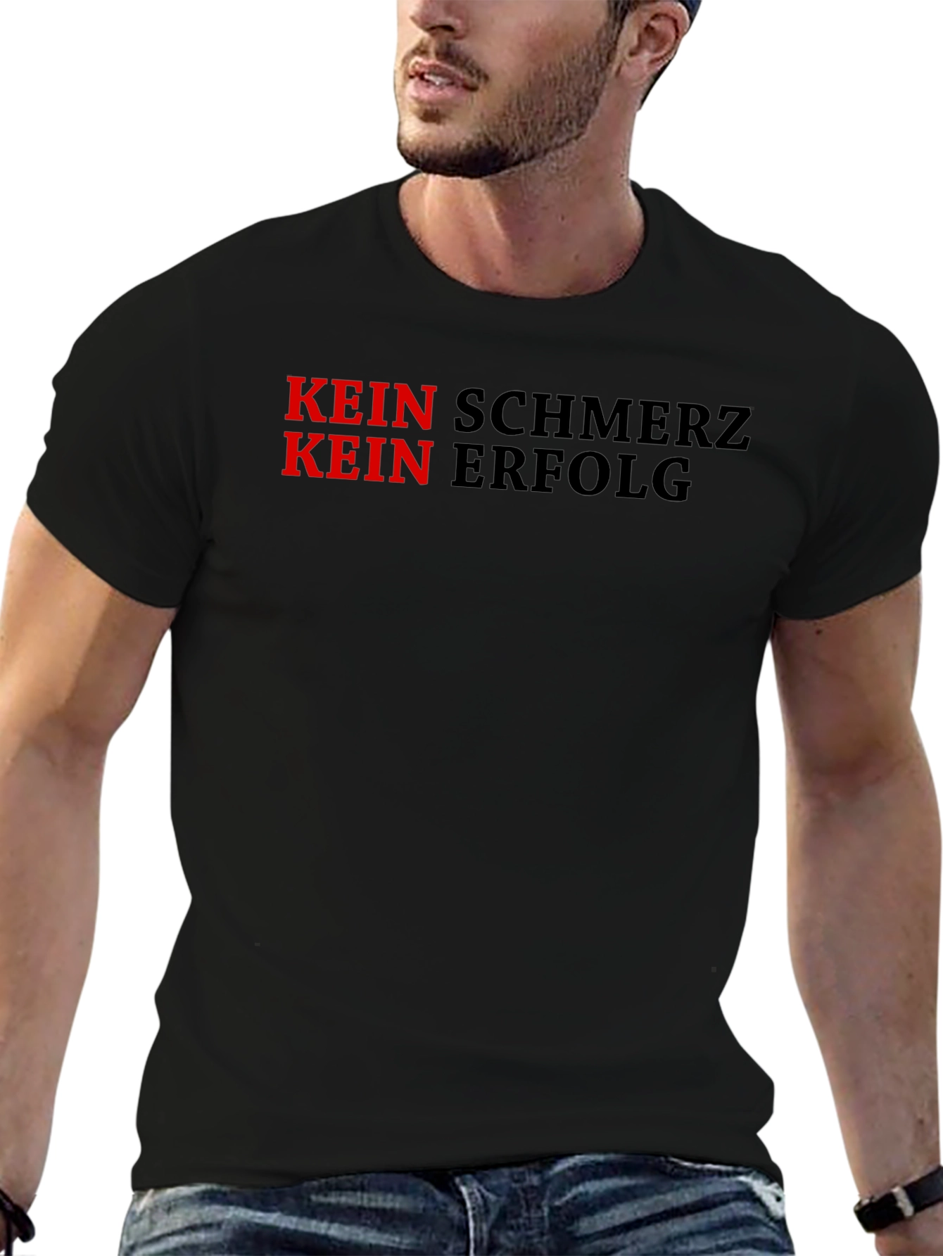Kein Schmerz Kein Erfolg Motivational Black T-Shirt