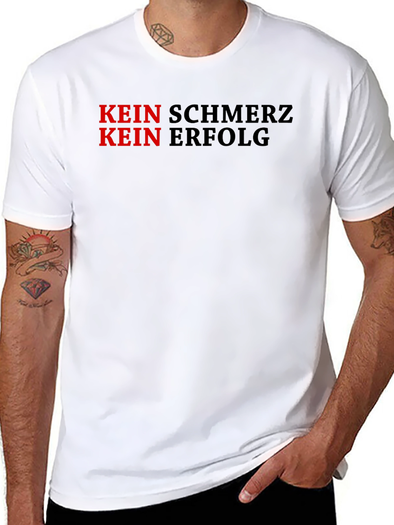Kein Schmerz Kein Erfolg Motivational Black T-Shirt