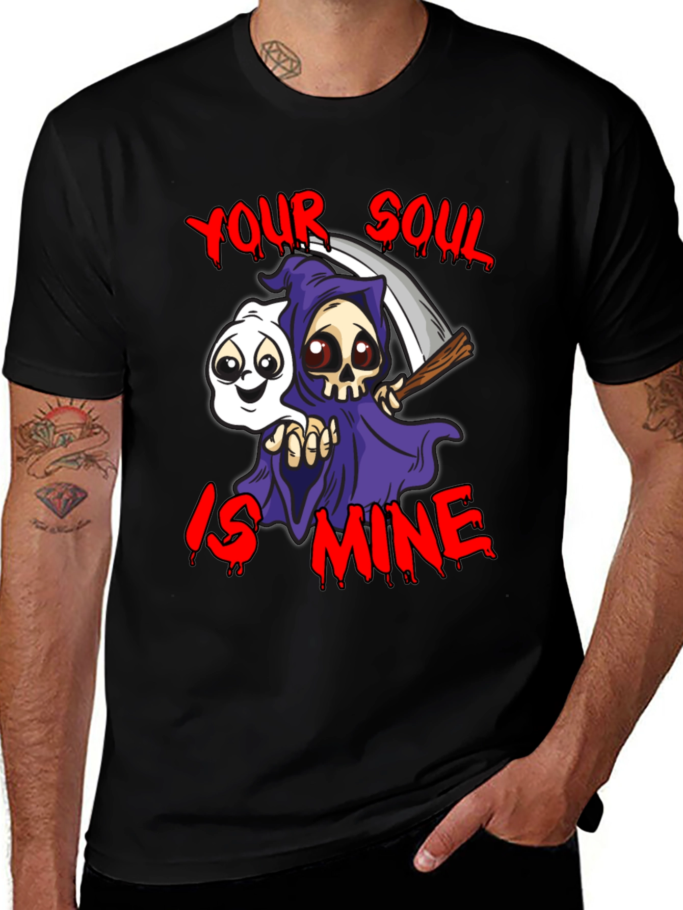 Grim Reaper Your Soul is Mine Graphic T-Shirt