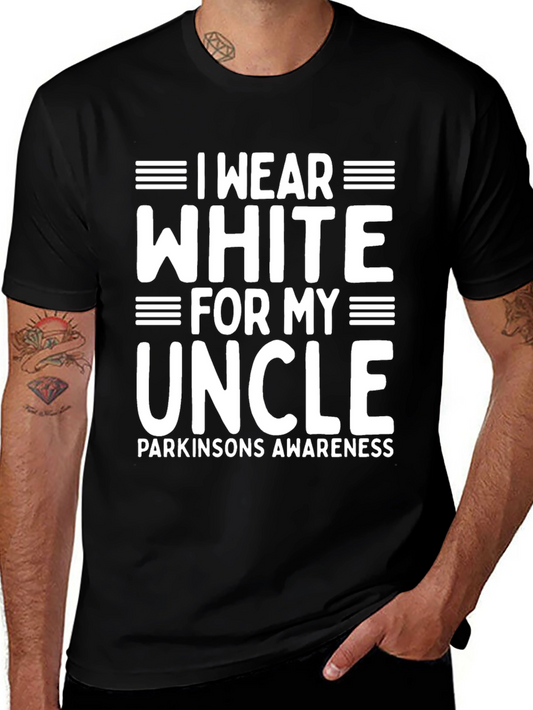 Parkinsons Awareness T-Shirt - I Wear White For My Uncle
