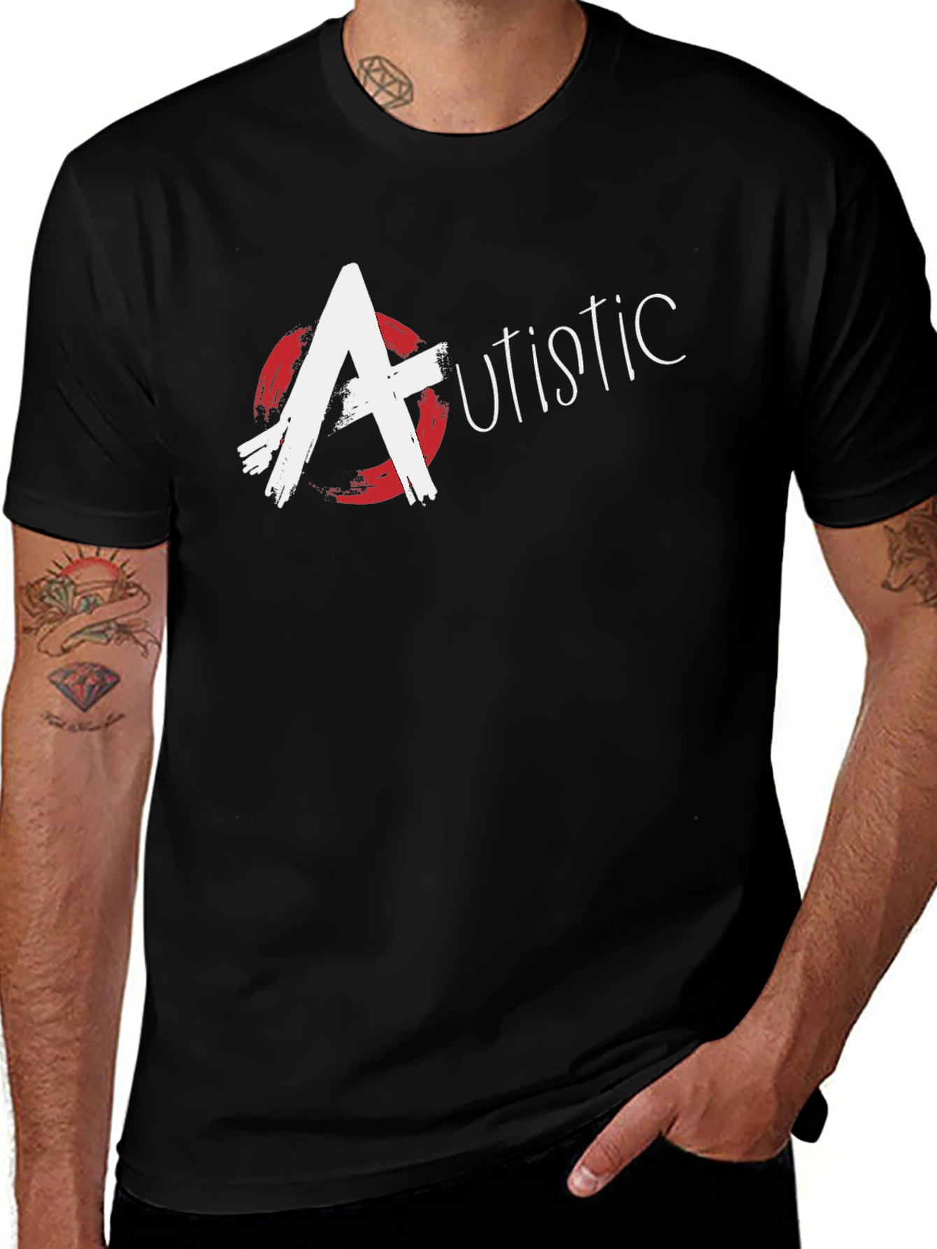 Autistic Awareness Black T-Shirt - Bold Graphic Design